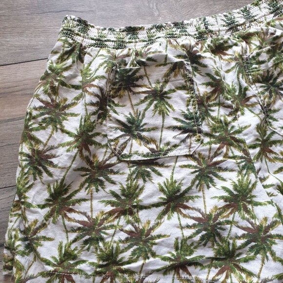 Palm Tree Print Elastic Waist Womens Casual Shorts Pockets Lightweight Summer - Picture 6 of 6